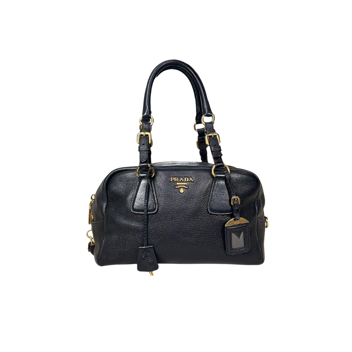Bauletto Bag Vitello Black Daino Leather Gold Hardware