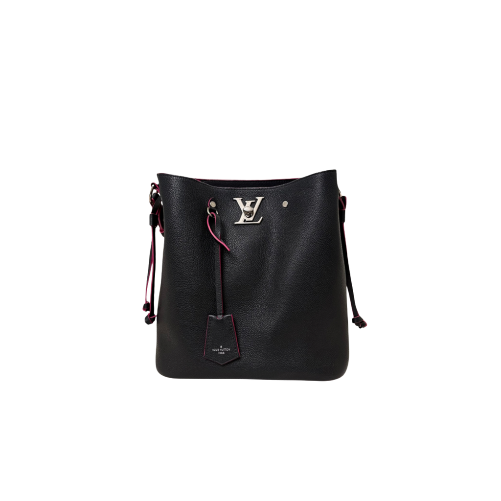 Lock Me Bucket Bag Black/Pink Silver Hardware