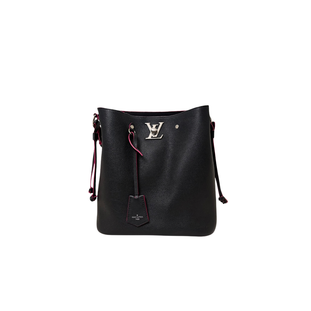 Lock Me Bucket Bag Black/Pink Silver Hardware