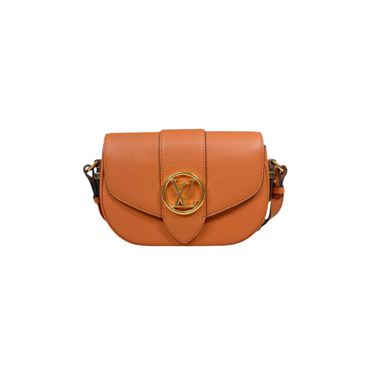 Pont 9 PM Caramel Brown Grained Leather Gold Hardware