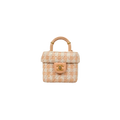 Tweed Mini Square Flap Bag Light Orange Ecru Gold Hardware