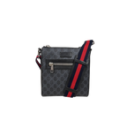 Messenger Bag GG Supreme Canvas Black Small Silver Hardware