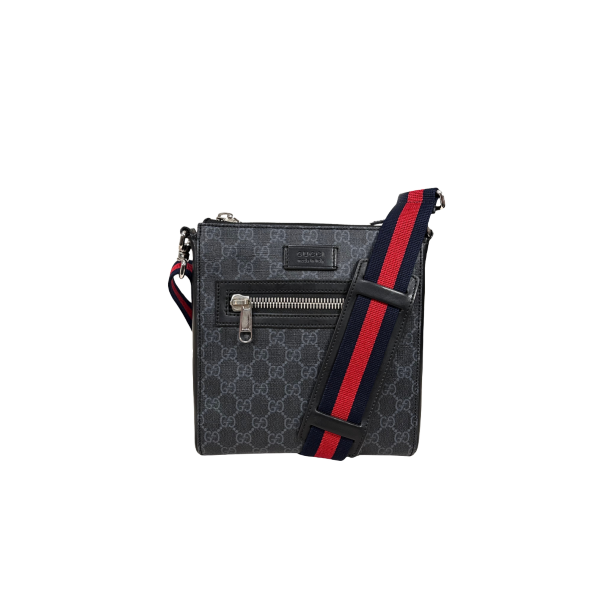 Messenger Bag GG Supreme Canvas Black Small Silver Hardware