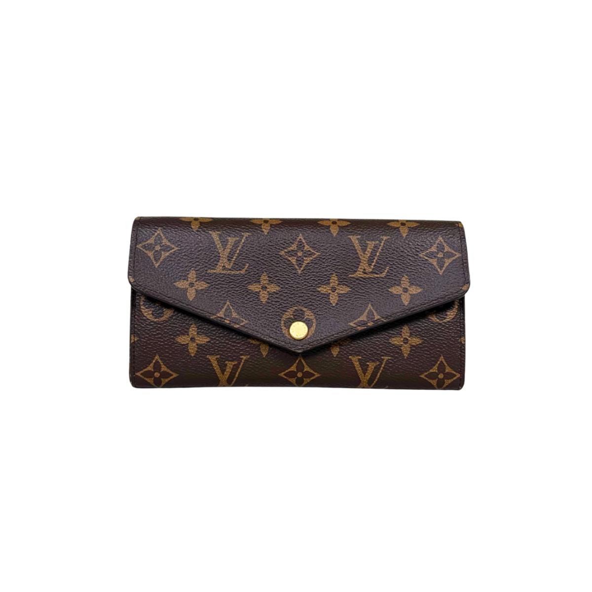 Portefeuille Sarah Monogram Canvas Gold Hardware