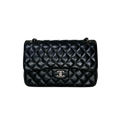 Classic Double Flap Jumbo Black Lambskin Leather Silver Hardware Series 26
