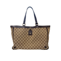 Abbey D-Ring Brown GG Canvas Silver Hardware