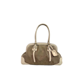 Doctor Logo Jacquard Canapa Frame Handbag Silver Hardware