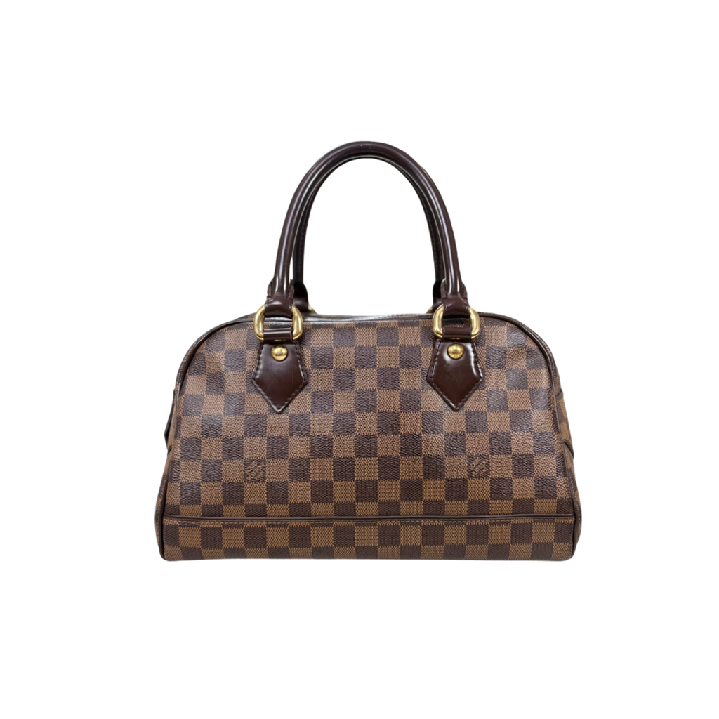 Duomo Boston Bag Damier Ebene Gold Hardware