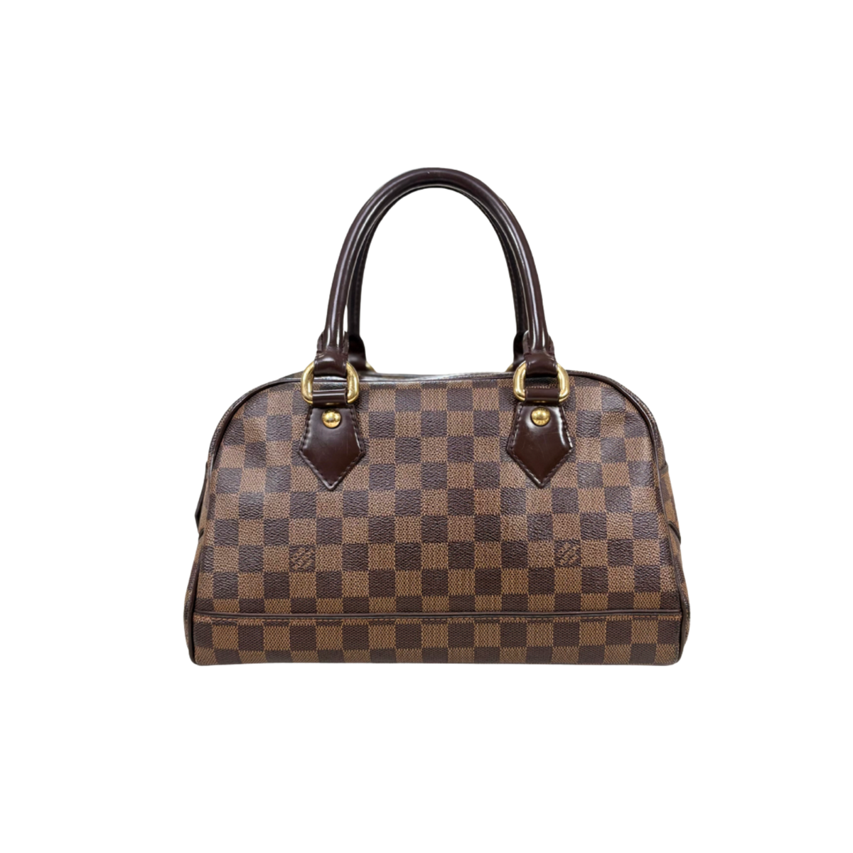 Duomo Boston Bag Damier Ebene Gold Hardware