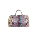 Boston Bag Beige/Purple Python Soho Leather Gold Hardware