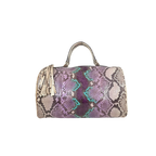 Boston Bag Beige/Purple Python Soho Leather Gold Hardware