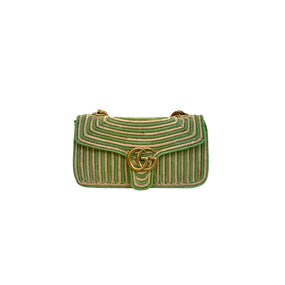 Limited Edition GG Marmont Medium Raffia Woven Gold Hardware