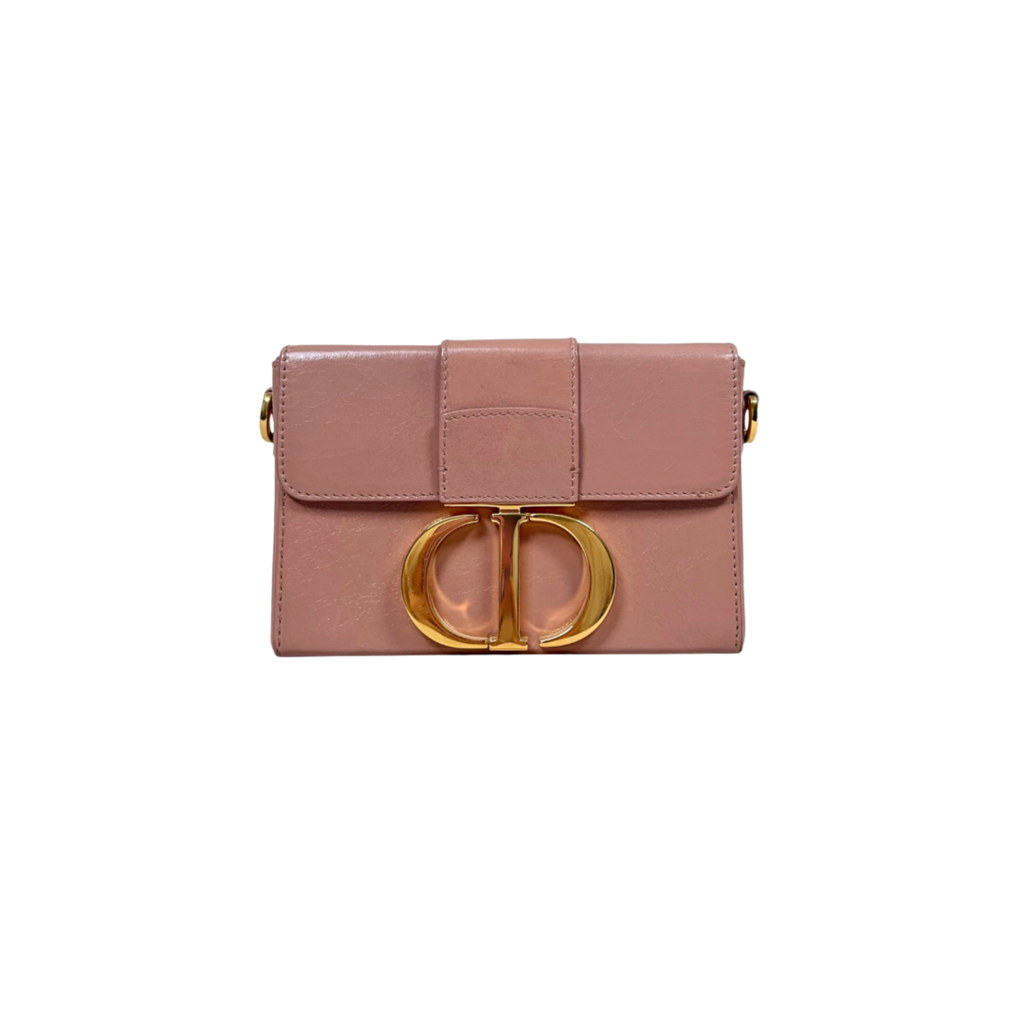 Montaigne 30 Poudre Pink Calfskin Leather Gold Hardware