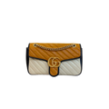 GG Marmont Shoulder Bag Mustard/White Gold Hardware