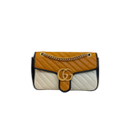 GG Marmont Shoulder Bag Mustard/White Gold Hardware