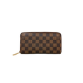 Zippy Wallet Damier Ebene Canvas Gold Hardware