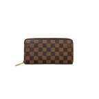 Zippy Wallet Damier Ebene Canvas Gold Hardware