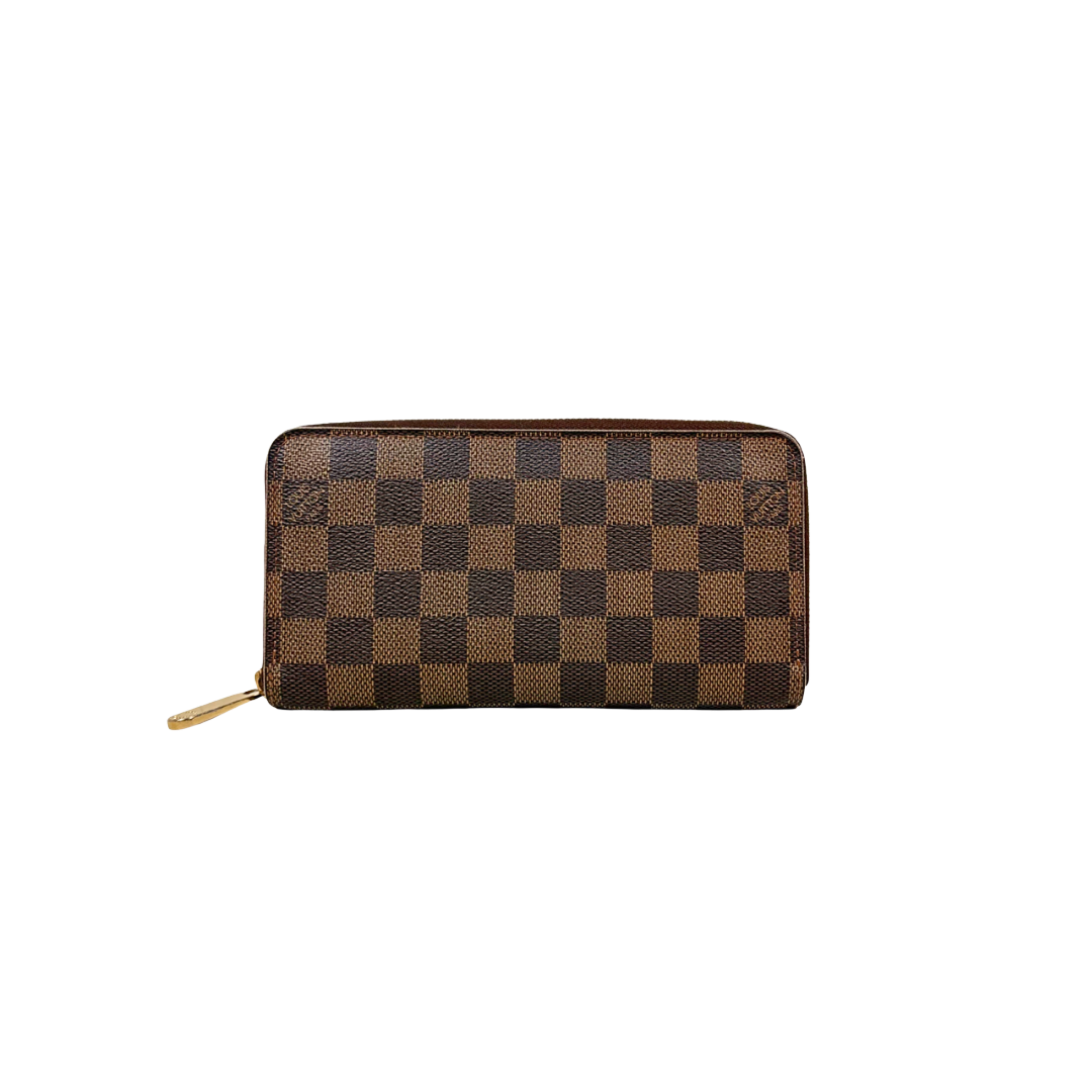Zippy Wallet Damier Ebene Canvas Gold Hardware