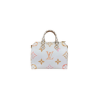 Speedy Bandouliere 25 Cream White Monogram Coated Canvas Gold Hardware