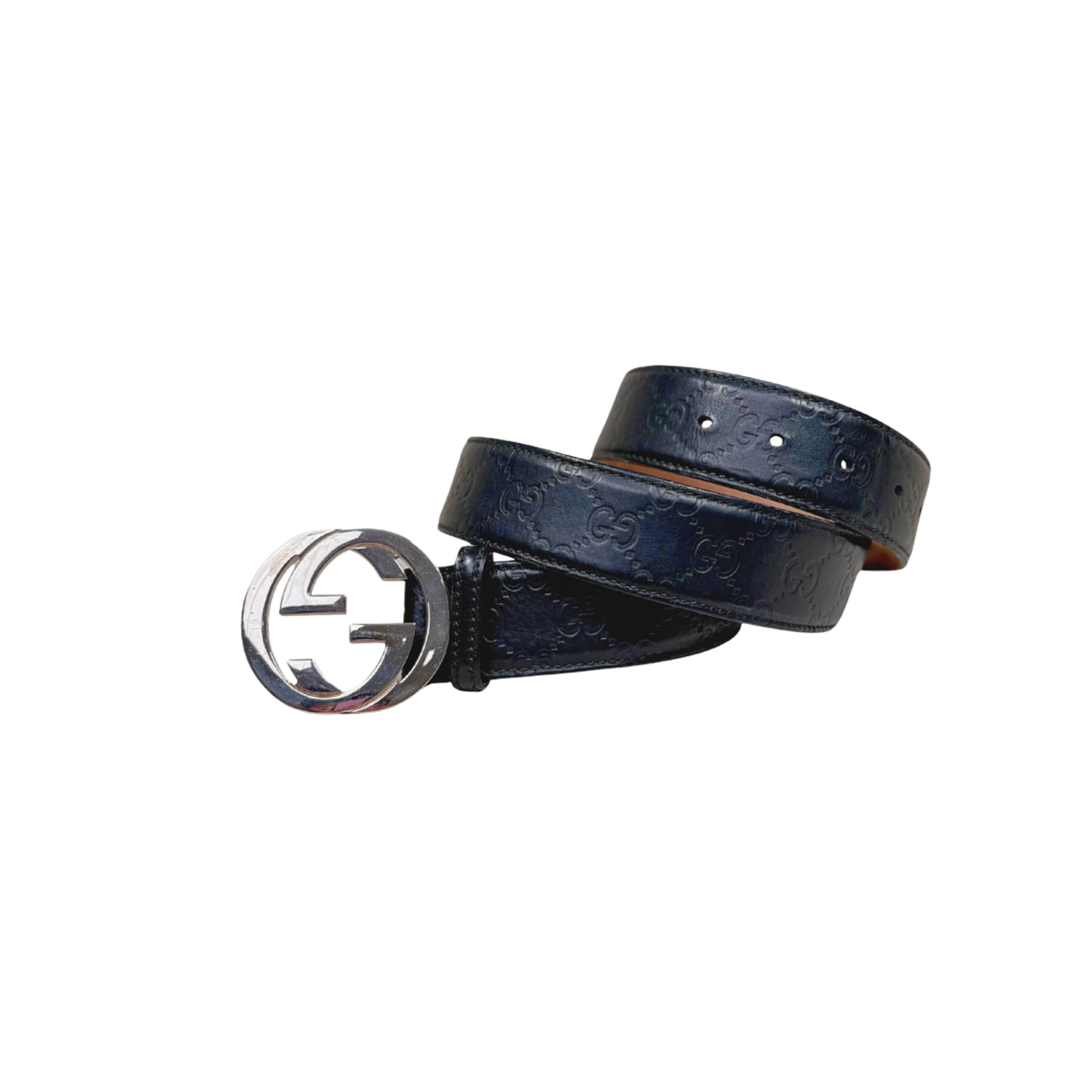 Belt Black Silver Hardware Size 90/36