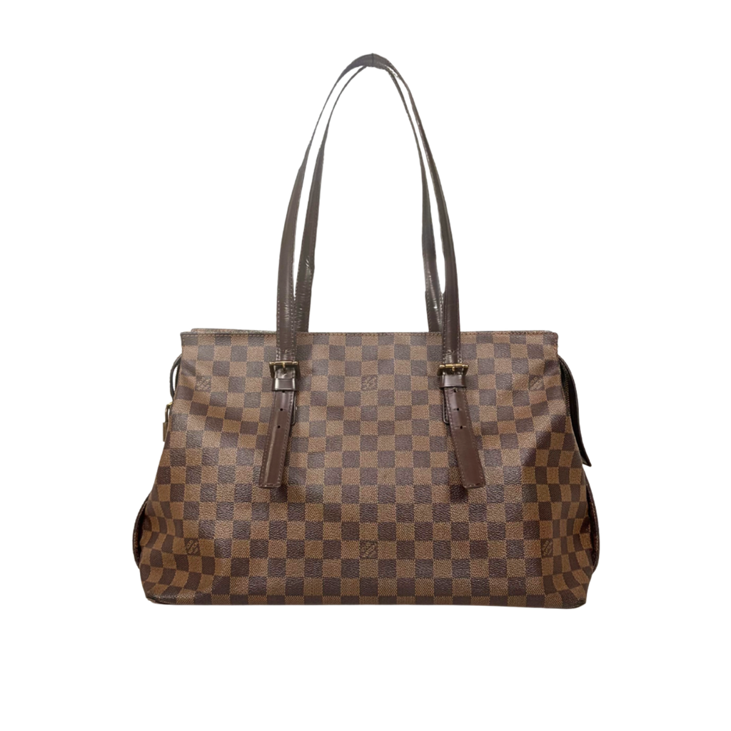 Chelsea Tote Bag Damier Ebene Canvas Gold Hardware