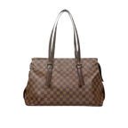 Chelsea Tote Bag Damier Ebene Canvas Gold Hardware