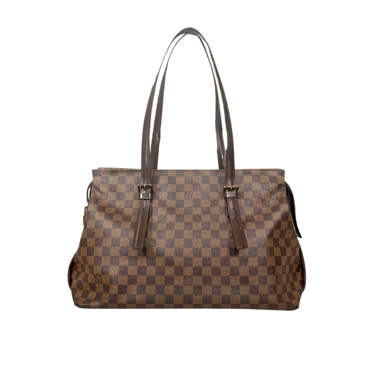 Chelsea Tote Bag Damier Ebene Canvas Gold Hardware
