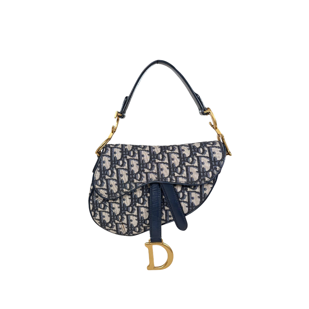 Mini Saddle Bag Oblique Jacquard Gold Hardware