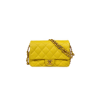 23C Collection Seasonal Flap Lemon Yellow Caviar Gold Hardware Microchip