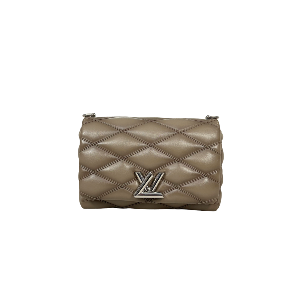 Go 14 MM Mallatage Khaki Lambskin Leather Silver Hardware