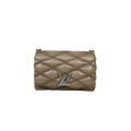 Go 14 MM Mallatage Khaki Lambskin Leather Silver Hardware