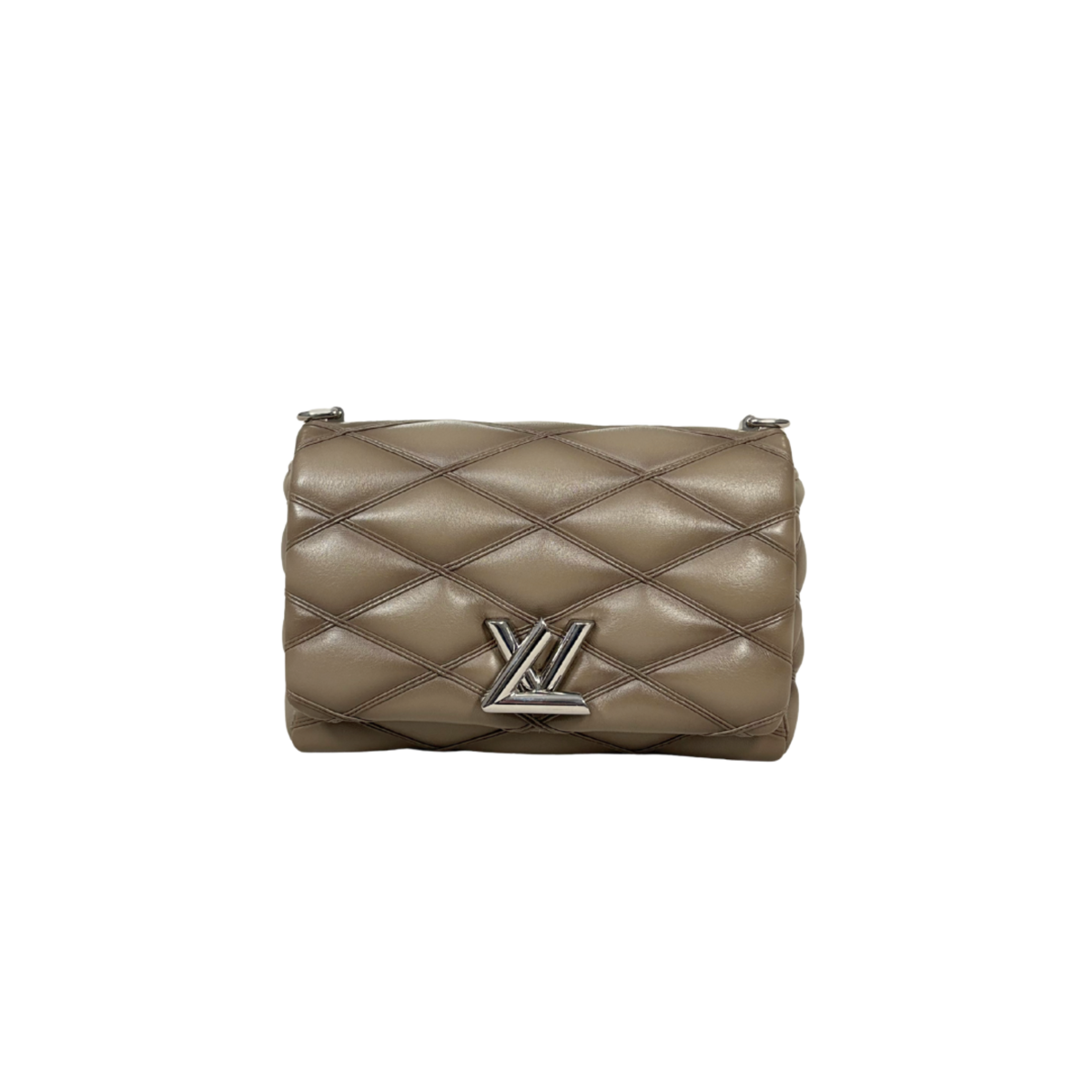 Go 14 MM Mallatage Khaki Lambskin Leather Silver Hardware