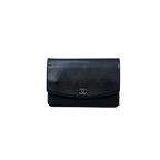Sevruga Wallet On Chain Black Caviar Leather Silver Hardware Series 14