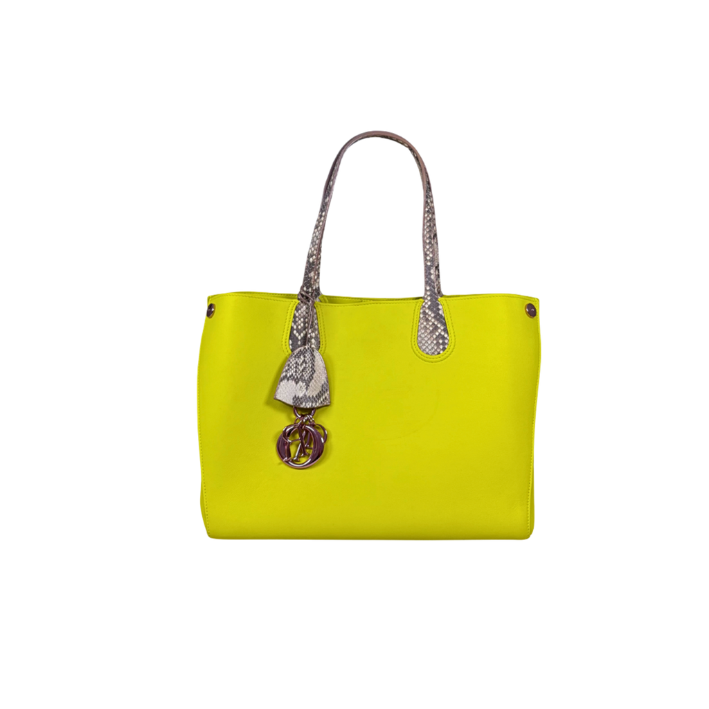 Addict Tote Bag Exotic Leather Green Gold Hardware