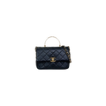 24C Mini Flap Black Lambskin Leather Gold Hardware Microchip
