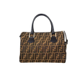 Boston Bag Tobacco Zucca Canvas Brown Silver Hardware