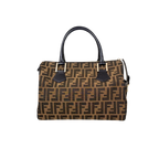 Boston Bag Tobacco Zucca Canvas Brown Silver Hardware