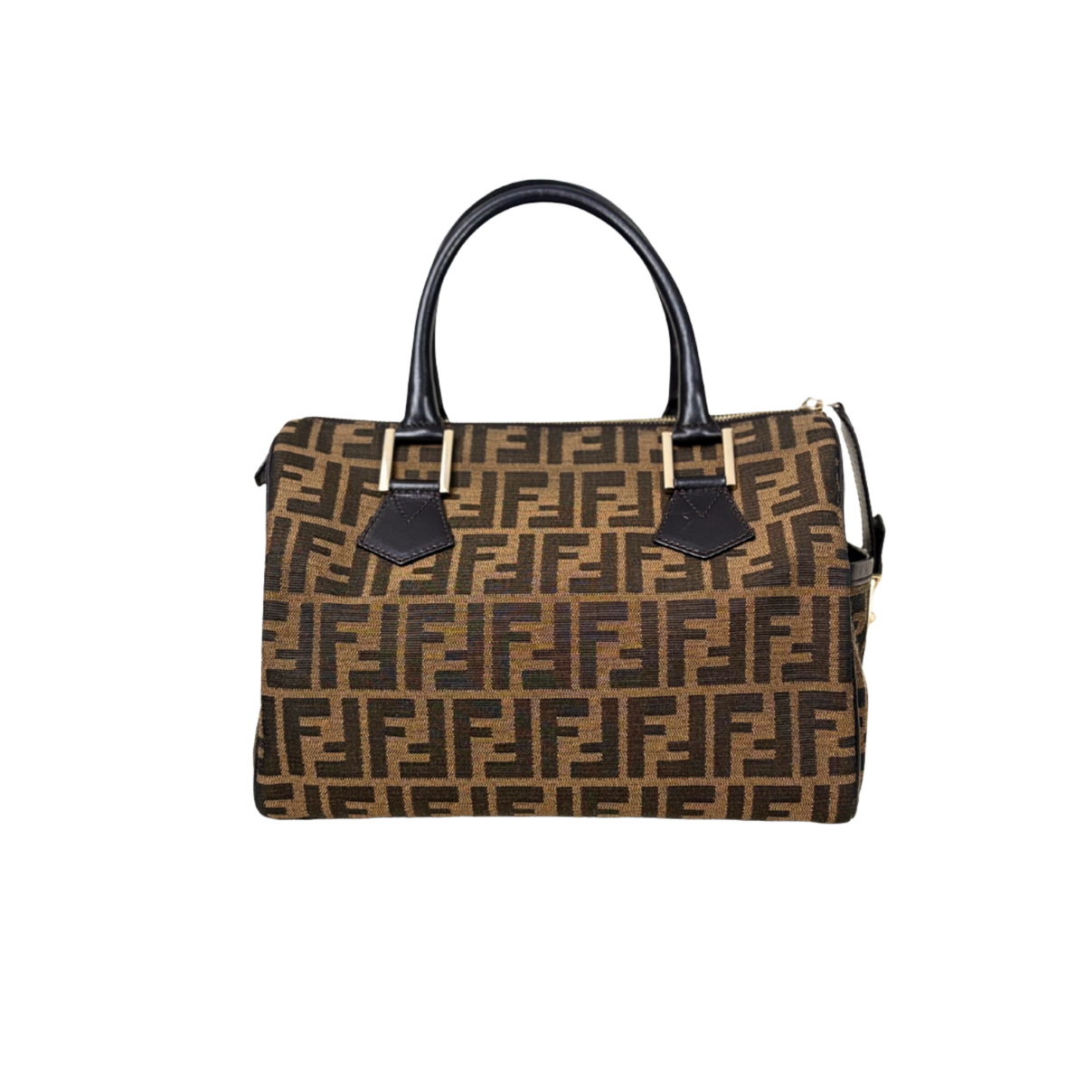 Boston Bag Tobacco Zucca Canvas Brown Silver Hardware