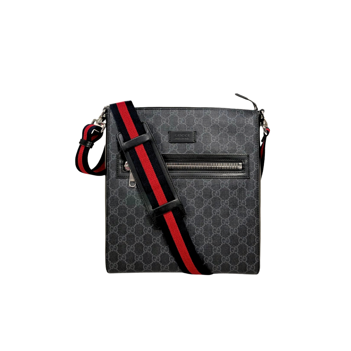 GG Supreme Black Messenger Bag Grey & Black Monogram Canvas