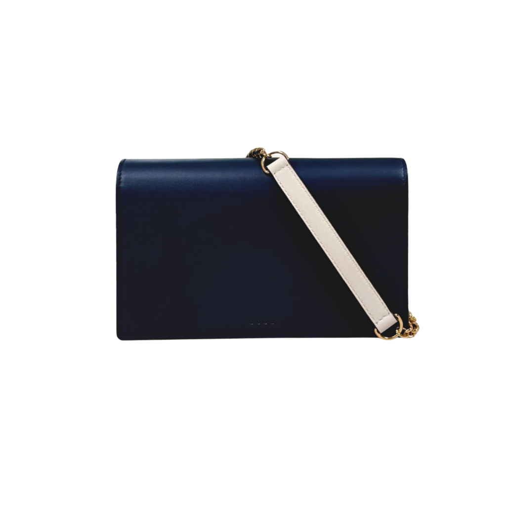 GG Supreme Canvas Bi-Color Wallet On Chain Gold Hardware