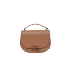 Coco Curve Flap Beige Calfskin Leather Gold-Tone Hardware Series 25
