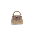 Lizard Capucines Metallic Gold Mini Bag  Silver Hardware