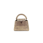 Lizard Capucines Metallic Gold Mini Bag  Silver Hardware