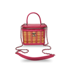 CC Vanity Case Wicker Pink Silver Hardware