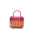 CC Vanity Case Wicker Pink Silver Hardware