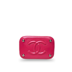 CC Vanity Case Wicker Pink Silver Hardware