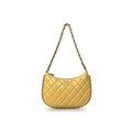 Hobo Bag Yellow Lambskin Leather Gold-Tone Hardware