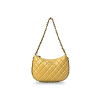 Hobo Bag Yellow Lambskin Leather Gold-Tone Hardware