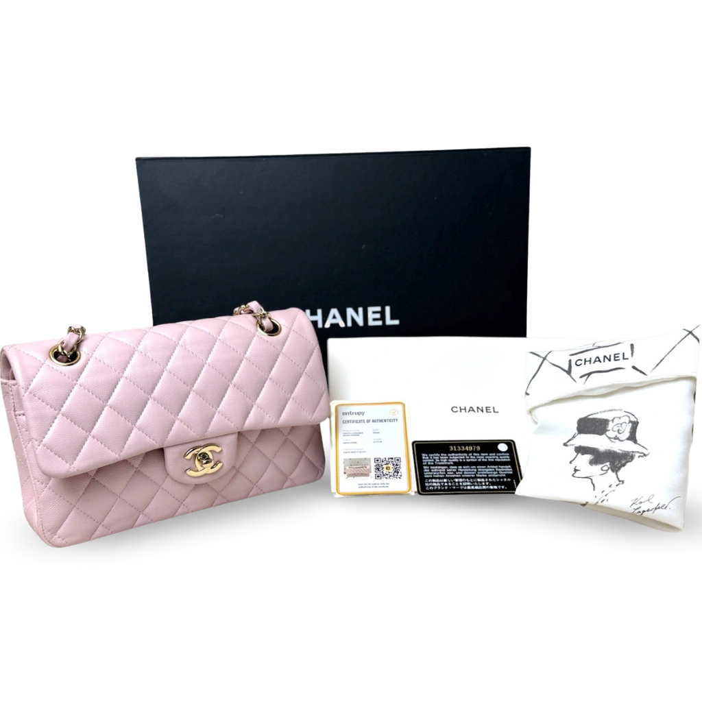 Classic Double Flap Lilac Small Gold Hardware Series 31