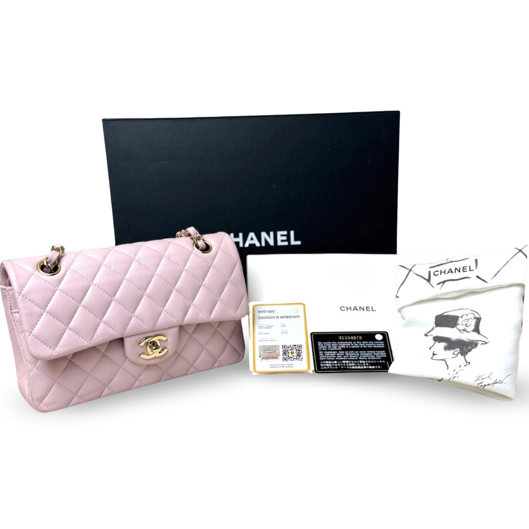Classic Double Flap Lilac Small Gold Hardware Series 31